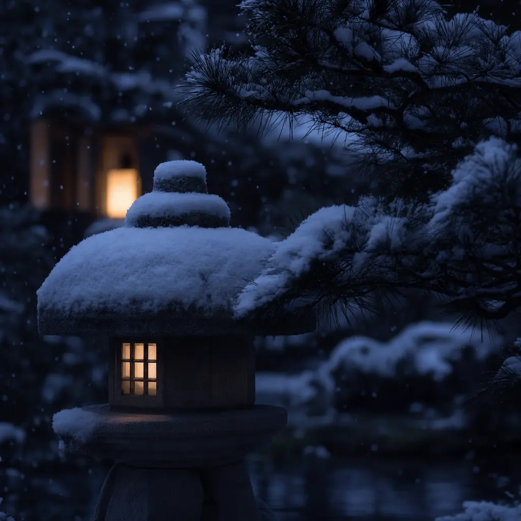 生成画像:冬の庭